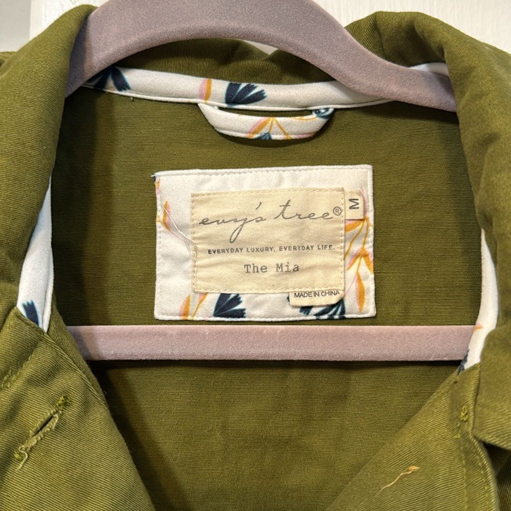 Evy’s Tree Cargo Green Ruffle Utility Jacket M - Picture 2 of 6